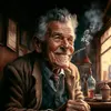 Old Man Smoking a Cigar in Pub (1).webp